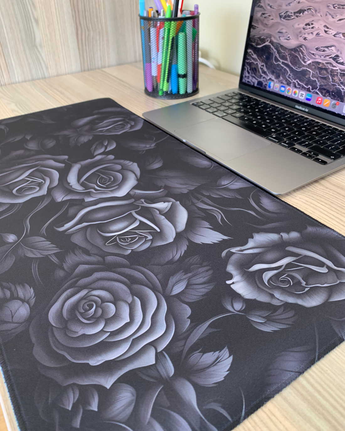 Midnight Roses Desk Pad