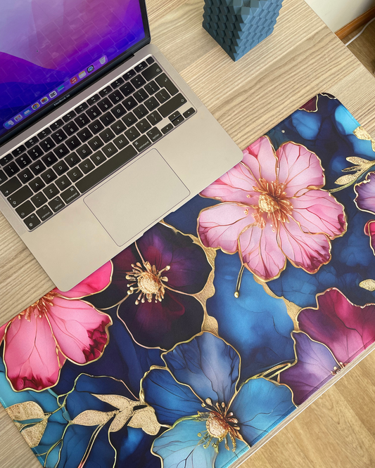 Golden Bloom Desk Pad