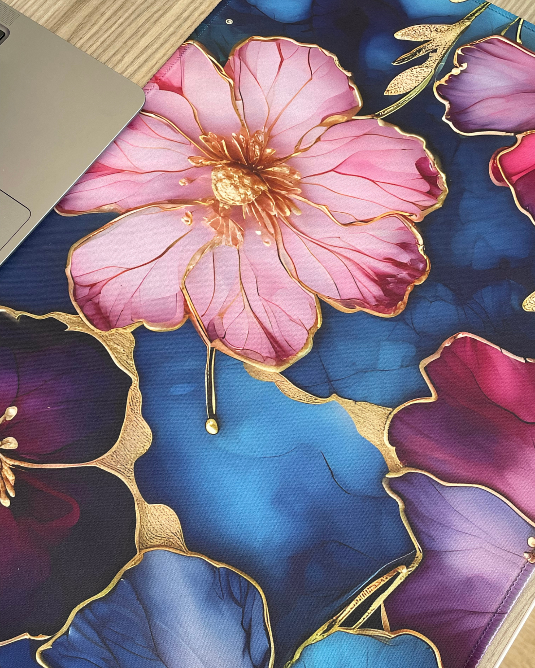 Golden Bloom Desk Pad