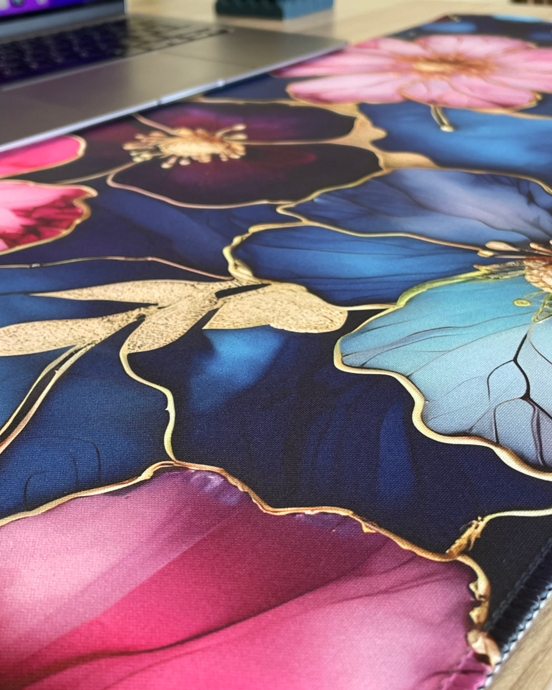 Golden Bloom Desk Pad