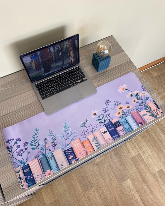 Lavender Library Desk Pad