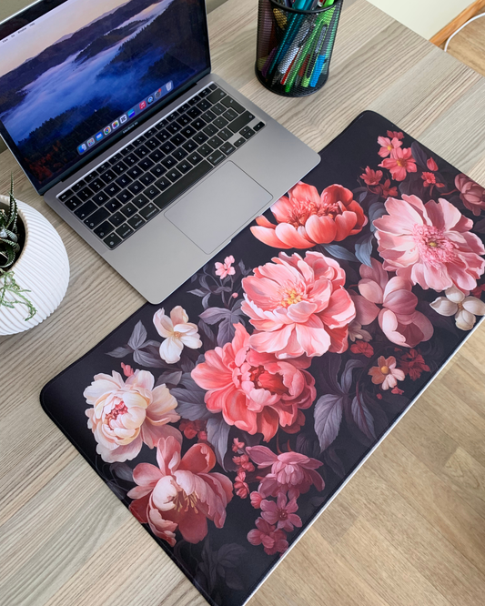 Floral Blush Desk Pad