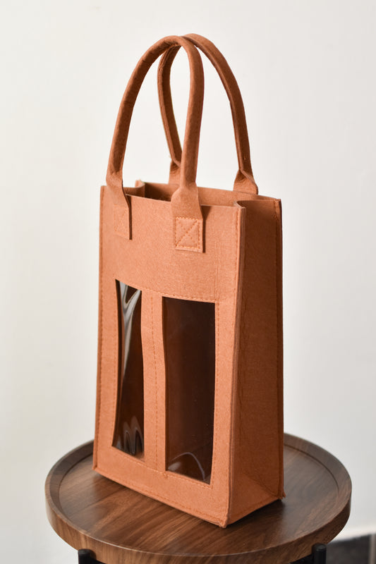 Luxe Double Wine Felt Bag