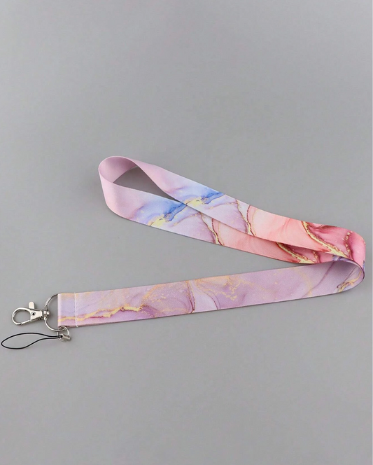 Pink Marble Lanyard