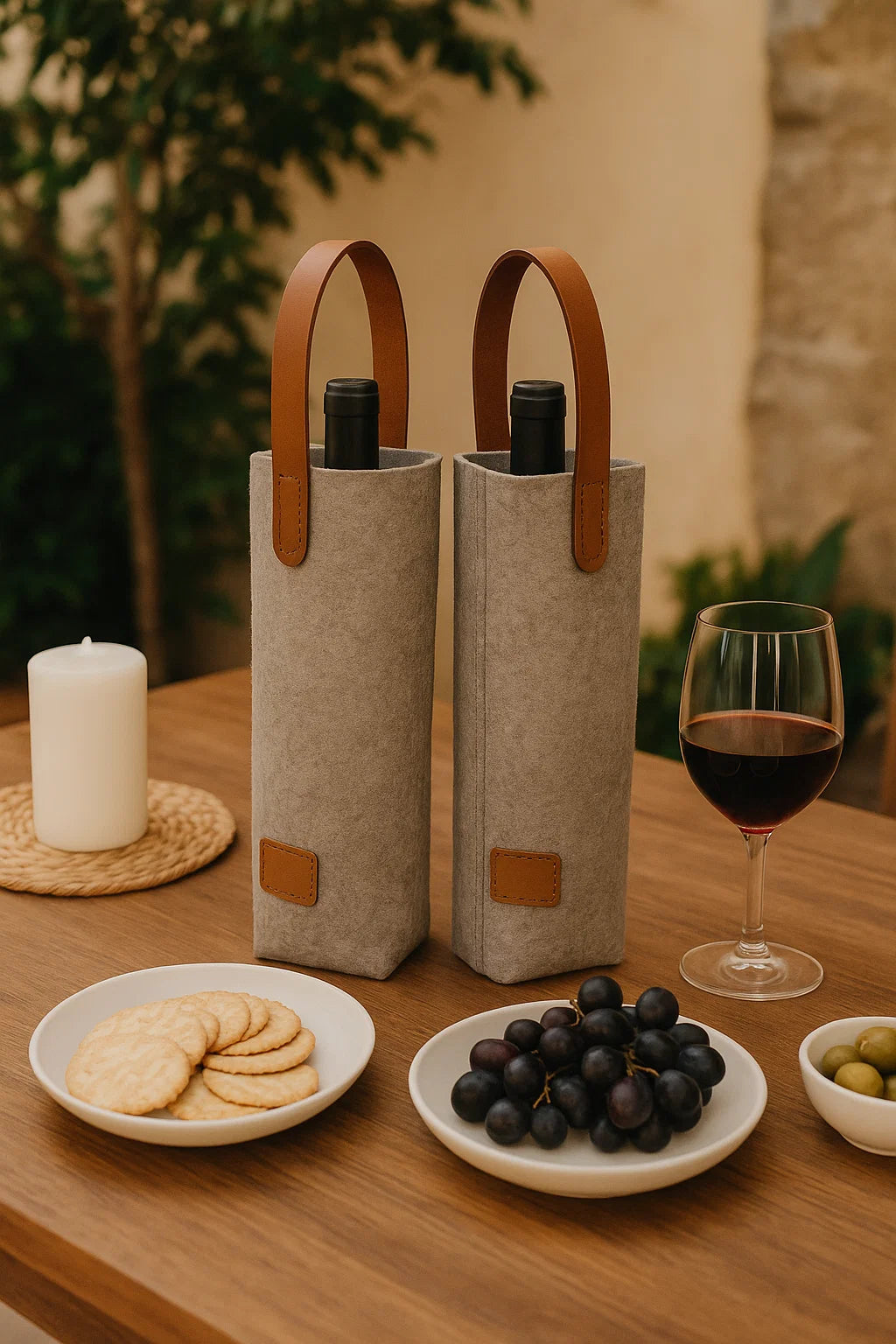 Felt Wine Bag - Set of 2
